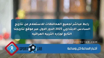رابط مباشر لجميع المحافظات للاستعلام عن نتائج السادس الابتدائي 2025 الدور الأول عبر موقع نتائجنا التابع لوزارة التربية العراقية